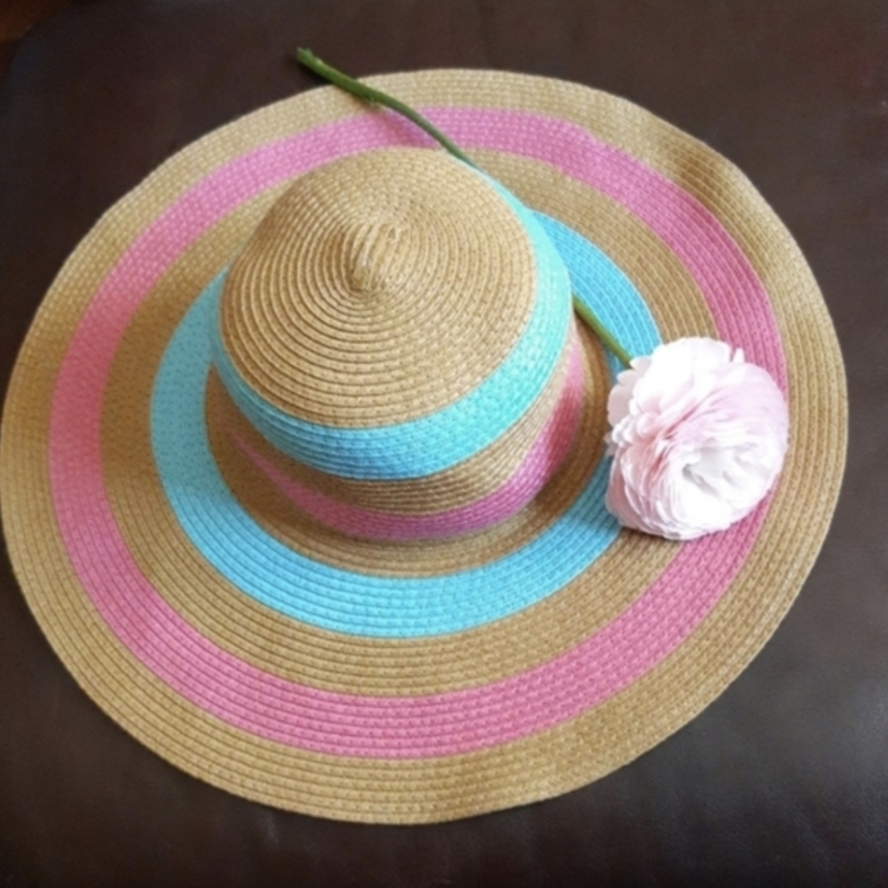 Striped Straw Sun Hat